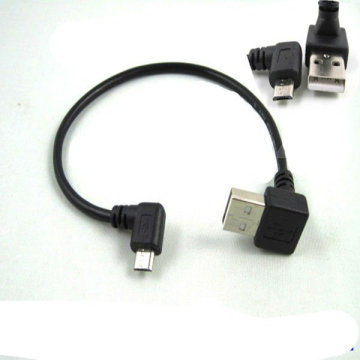 Micro USB macho Ângulo esquerdo para USB Fêmea Ângulo direito adaptador Micro Usb 15cm